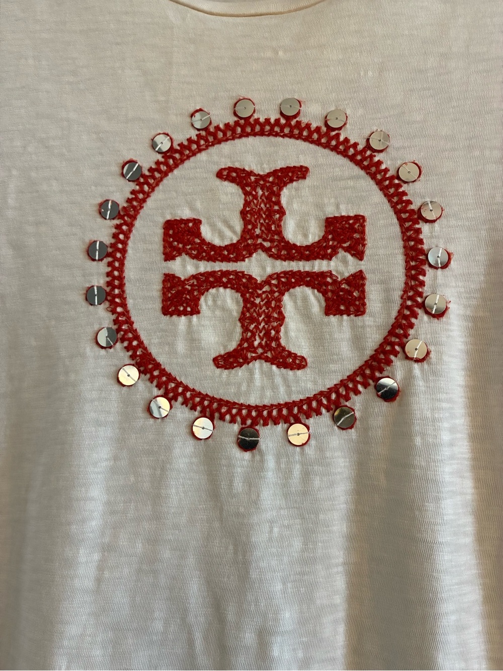Tory Burch Cream Stretch Jacket with Color Embroidered Trim & Matching Top - Picture 7 of 11
